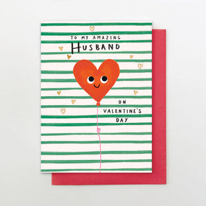 Husband Heart Balloon Card